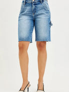 Risen Side Tab Chic High Rise Bermuda Shorts With Side Tab-Women's Shorts-Shop Z & Joxa