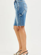 Risen Side Tab Chic High Rise Bermuda Shorts With Side Tab-Women's Shorts-Shop Z & Joxa