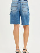 Risen Side Tab Chic High Rise Bermuda Shorts With Side Tab-Women's Shorts-Shop Z & Joxa