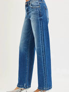 Risen Sidewalk Swagger Baggy Slouch Jeans Side Seam Detail-Women's Jeans-Shop Z & Joxa