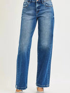 Risen Sidewalk Swagger Baggy Slouch Jeans Side Seam Detail-Women's Jeans-Shop Z & Joxa