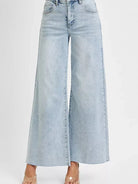 Risen Skyline High Rise Wide Palazzo Cropped Jeans-Women's Jeans-Shop Z & Joxa