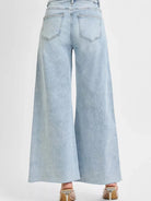 Risen Skyline High Rise Wide Palazzo Cropped Jeans-Women's Jeans-Shop Z & Joxa