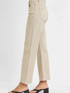 Risen SleekFit Tummy Control Mid Rise Ankle Jeans in Almond-Women's Jeans-Shop Z & Joxa