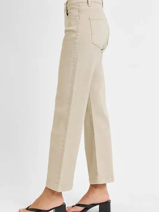 Risen SleekFit Tummy Control Mid Rise Ankle Jeans in Almond-Women's Jeans-Shop Z & Joxa