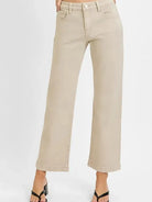 Risen SleekFit Tummy Control Mid Rise Ankle Jeans in Almond-Women's Jeans-Shop Z & Joxa