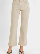 Risen SleekFit Tummy Control Mid Rise Ankle Jeans in Almond-Women's Jeans-Shop Z & Joxa