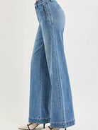 Risen Smooth Motion Control Elastic Band High Rise Wide Jeans-Women's Jeans-Shop Z & Joxa