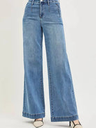 Risen Smooth Motion Control Elastic Band High Rise Wide Jeans-Women's Jeans-Shop Z & Joxa