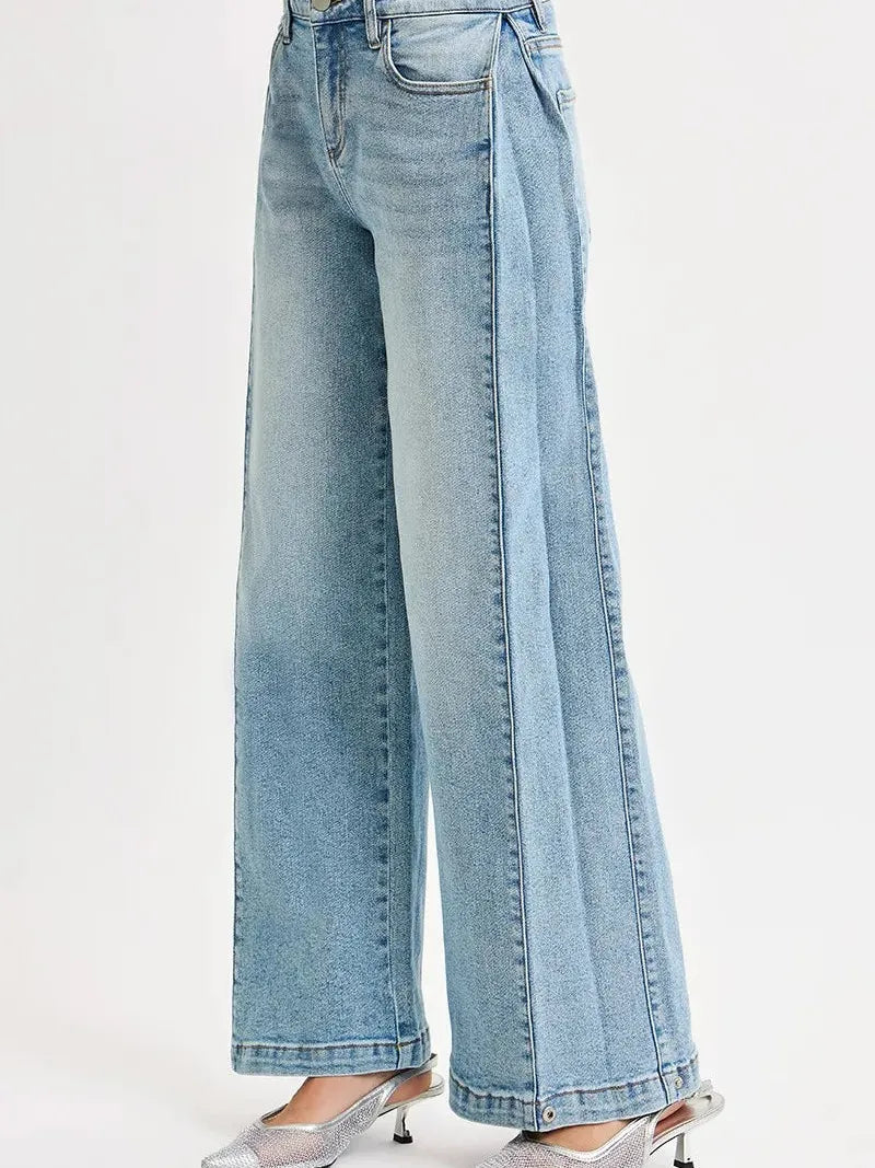 Risen SnapFlow Mid Rise Barrel Leg Jeans in Medium Stone-Women's Jeans-Shop Z & Joxa