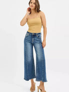 Risen Step + Stroll High Rise Crop Wide Leg Jeans w/Step Hem-Women's Jeans-Shop Z & Joxa