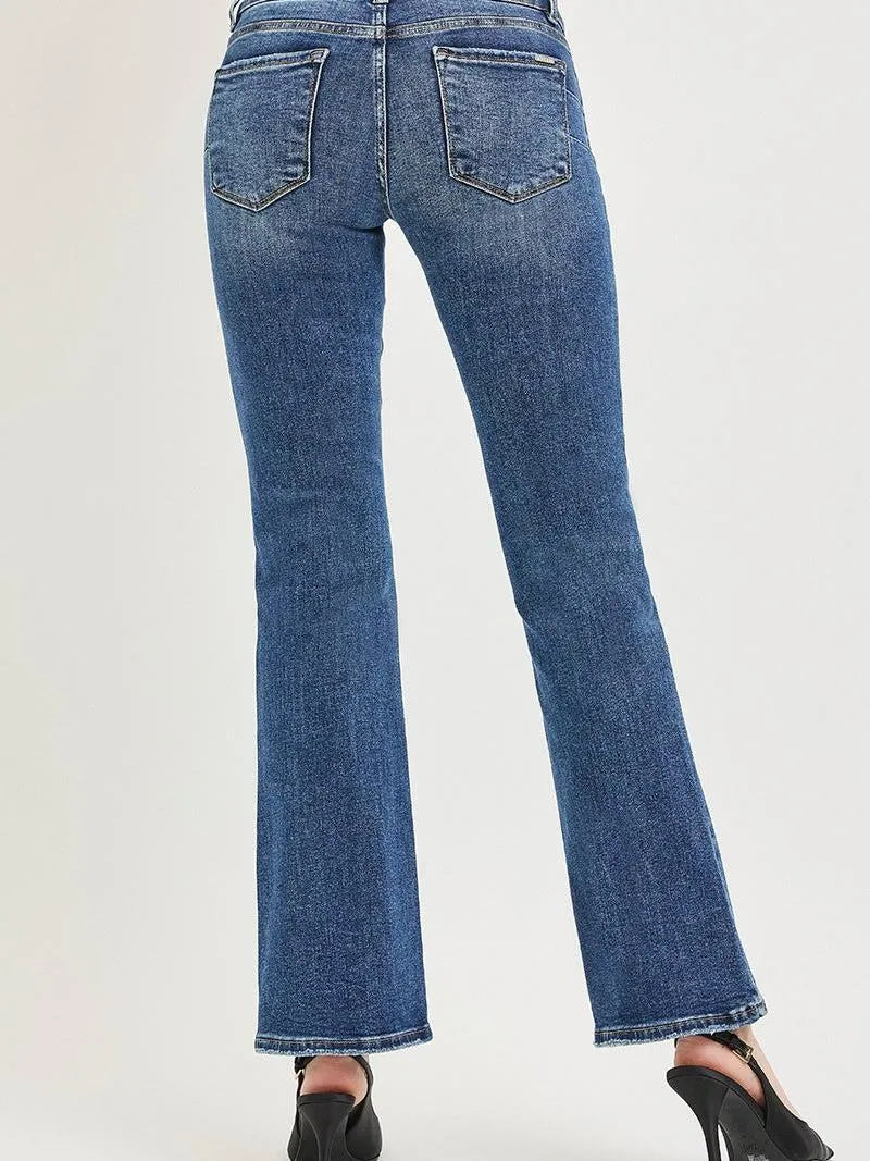 Risen Stonewash Sculpt Tummy Control Low Rise Bootcut Jeans-Women's Jeans-Shop Z & Joxa