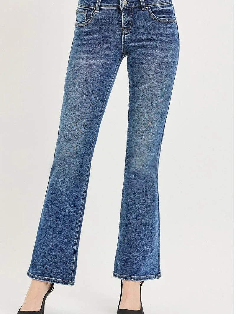 Risen Stonewash Sculpt Tummy Control Low Rise Bootcut Jeans-Women's Jeans-Shop Z & Joxa