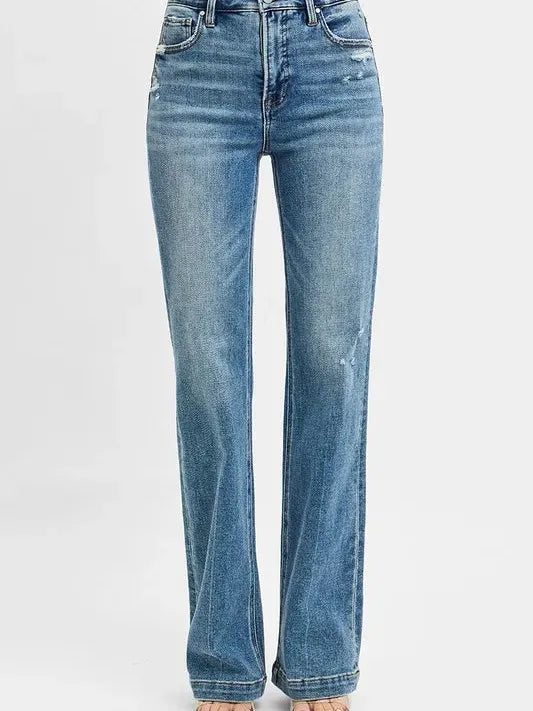 Risen Sweetheart Bootcut Distressed Detail Bootcut Jeans-Women's Jeans-Shop Z & Joxa