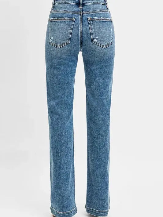 Risen Sweetheart Bootcut Distressed Detail Bootcut Jeans-Women's Jeans-Shop Z & Joxa