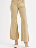 Risen Tan Trendsetters Wide Leg Cropped Jeans-Women's Jeans-Shop Z & Joxa