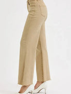 Risen Tan Trendsetters Wide Leg Cropped Jeans-Women's Jeans-Shop Z & Joxa