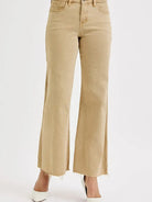 Risen Tan Trendsetters Wide Leg Cropped Jeans-Women's Jeans-Shop Z & Joxa