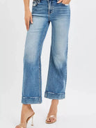 Risen Taylor Twist Mid Rise Crop Straight Taylor Cuff Jeans-Women's Jeans-Shop Z & Joxa