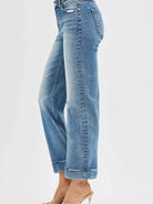 Risen Taylor Twist Mid Rise Crop Straight Taylor Cuff Jeans-Women's Jeans-Shop Z & Joxa