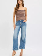 Risen Taylor Twist Mid Rise Crop Straight Taylor Cuff Jeans-Women's Jeans-Shop Z & Joxa