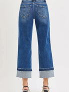 Risen Timeless Edge Mid Rise Ankle Straight Cuff Hem Jeans-Women's Jeans-Shop Z & Joxa