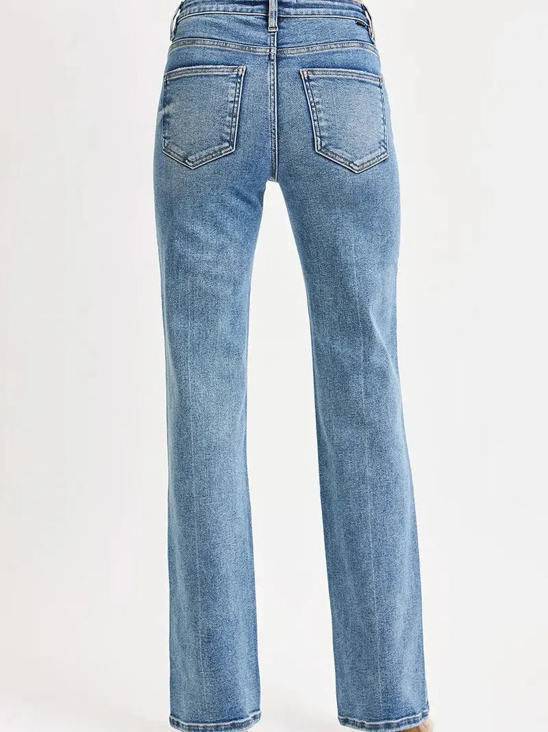 Risen Timeless High-Waisted Straight Leg Jeans-Women's Jeans-Shop Z & Joxa