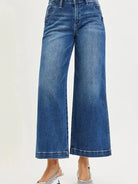 Risen Triple Threat High Rise Wide Leg Crop Jeans Buttons-Women's Jeans-Shop Z & Joxa