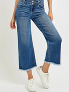 Risen Triple Threat High Rise Wide Leg Cropped Jeans with Wide Band-Women's Jeans-Shop Z & Joxa