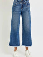 Risen Triple Threat High Rise Wide Leg Cropped Jeans with Wide Band-Women's Jeans-Shop Z & Joxa