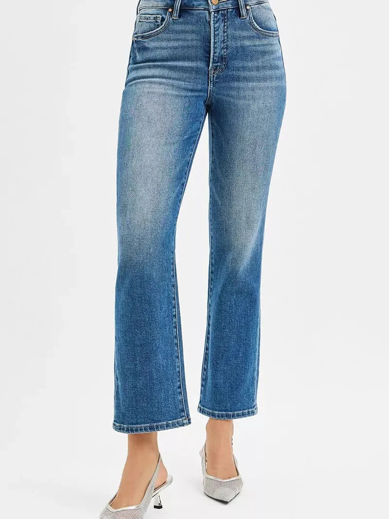 Risen Twilight Haze Tummy Control High Rise Cropped Jeans-Women's Jeans-Shop Z & Joxa