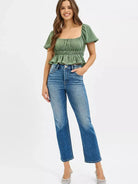 Risen Twilight Haze Tummy Control High Rise Cropped Jeans-Women's Jeans-Shop Z & Joxa