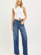 Risen Urban Bamboo Slouchy Baggy Wide Leg Jeans Dark Stone-Women's Jeans-Shop Z & Joxa