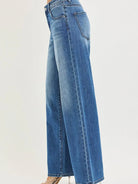 Risen Urban Bamboo Slouchy Baggy Wide Leg Jeans Medium Stone-Women's Jeans-Shop Z & Joxa