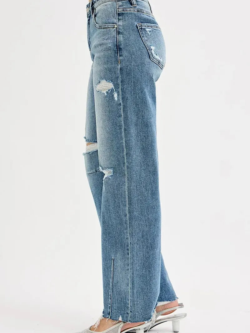 Risen Urban Flow Wide Leg Mid-Rise Jeans-Women's Jeans-Shop Z & Joxa