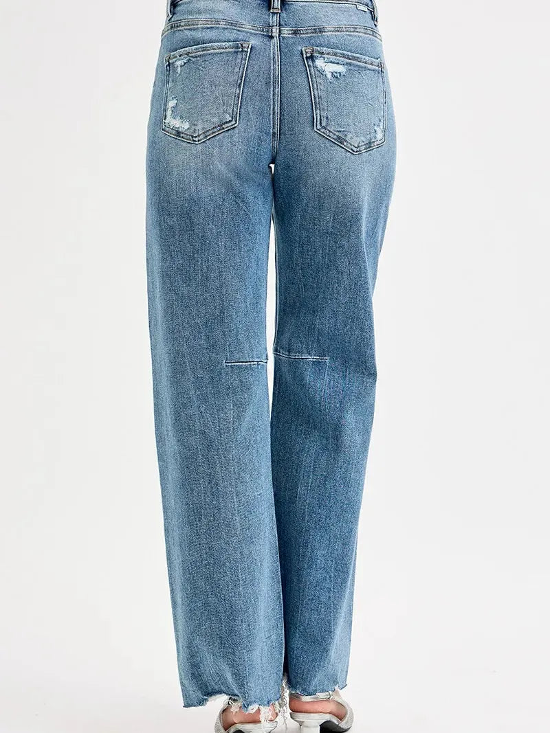 Risen Urban Flow Wide Leg Mid-Rise Jeans-Women's Jeans-Shop Z & Joxa