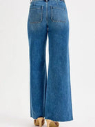 Risen UrbanWave High Waist Wide Leg Jeans in Medium Stone-Women's Jeans-Shop Z & Joxa