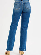 Risen Vintage Edge Tummy Control High-Rise Straight Jeans-Women's Jeans-Shop Z & Joxa