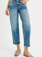 Risen Vintage Vibe High-Rise Crop Boyfriend Jeans-Women's Jeans-Shop Z & Joxa