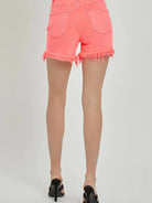 Risen Waist Not, Want Knot Raw Hem Asymmetrical Denim Shorts-Women's Shorts-Shop Z & Joxa