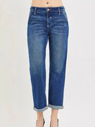 Risen Weekend Crush Slouchy Cropped Boyfriend Jeans with Cuffs-Women's Jeans-Shop Z & Joxa