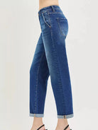 Risen Weekend Crush Slouchy Cropped Boyfriend Jeans with Cuffs-Women's Jeans-Shop Z & Joxa