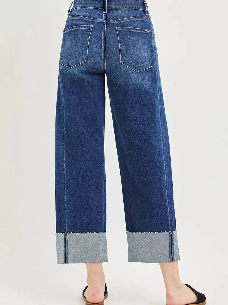Risen Weekend Muse Slouchy Barrel Cuffed Crop Jeans-Women's Jeans-Shop Z & Joxa