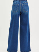 Risen Weekend Wander Front Tie Mid Rise Wide Leg Side Pintuck Jeans-Women's Jeans-Shop Z & Joxa