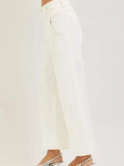 Risen Wide Awake High Rise Ankle Wide Pants in Cream-Women's Jeans-Shop Z & Joxa