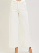 Risen Wide Awake High Rise Ankle Wide Pants in Cream-Women's Jeans-Shop Z & Joxa