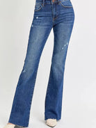 Risen Wild Spirit Mid Rise Distressed Flare Jeans-Women's Jeans-Shop Z & Joxa