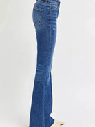Risen Wild Spirit Mid Rise Distressed Flare Jeans-Women's Jeans-Shop Z & Joxa