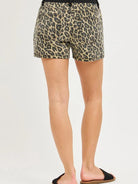 Risen Wild Whisper High Rise Leopard Shorts with Black Waistband-Women's Shorts-Shop Z & Joxa