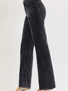 Risen Wildwood Tummy Control Mid Rise Corduroy Pants Raven-Women's Jeans-Shop Z & Joxa